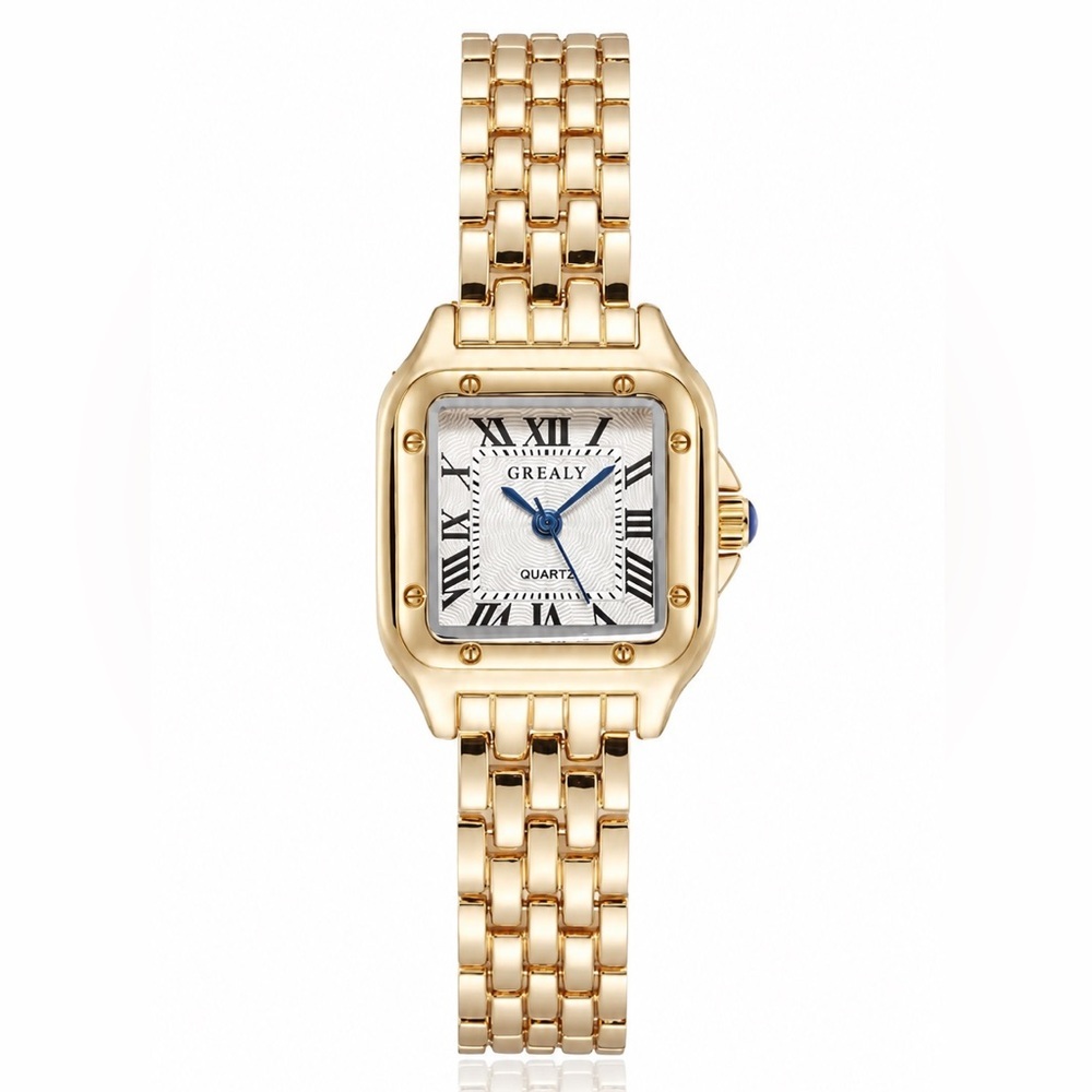 Gold Tone Square Bracelet Watch - Quartz WGG02-1